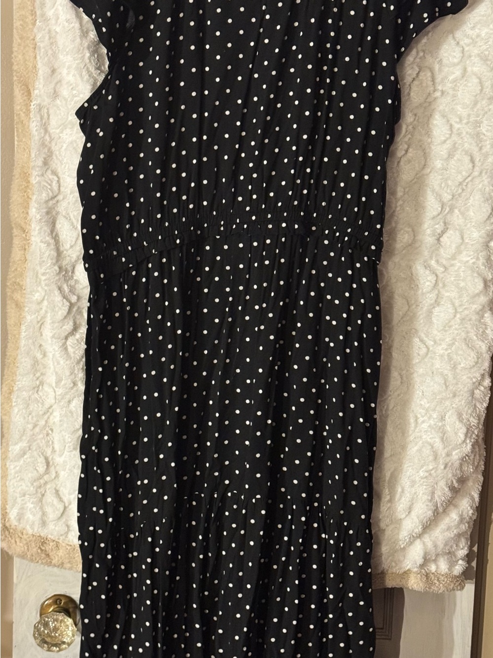 Old Navy Black and White Polka Dot Midi Dress